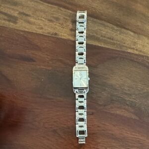 Guess Silver Rectangular Link Watch